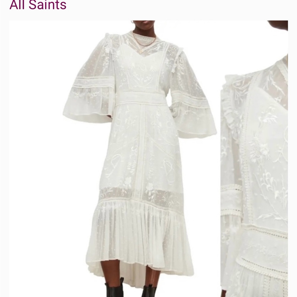 All Saints Ivory Lace Dress